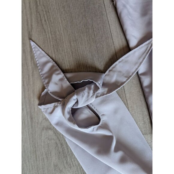 Lands End Outfitters Womens Beige Long Sleeve Blouse Tie Cuff Detail Size 12 - Picture 4 of 6